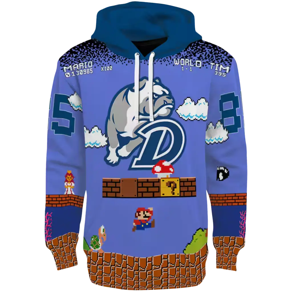 customized drake bulldogs mario blue black hoodie best selling customized drake bulldogs mario blue black hoodie best selling