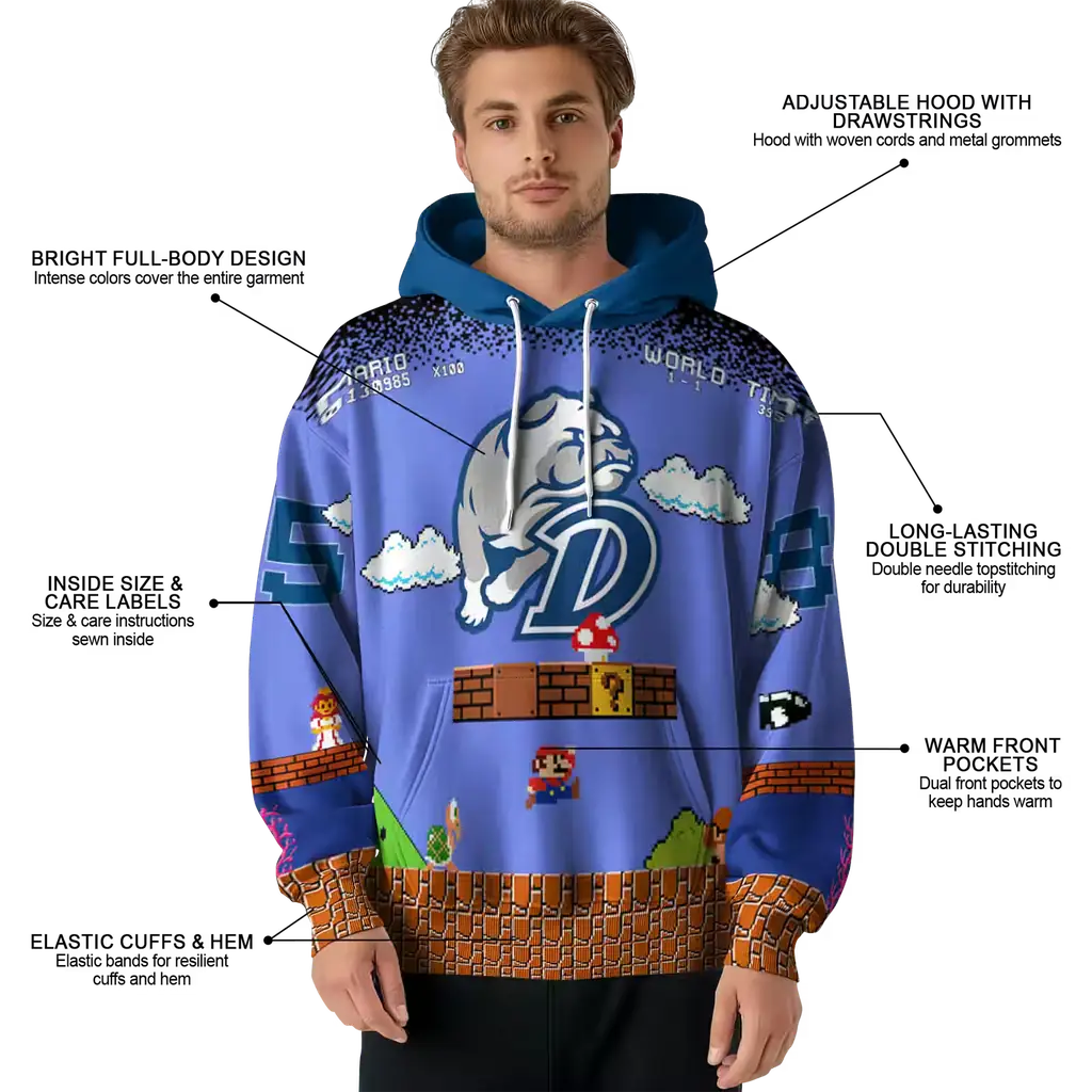 customized drake bulldogs mario blue black hoodie latest model customized drake bulldogs mario blue black hoodie latest model