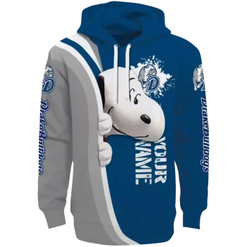 customized drake bulldogs peeking snoopy blue hoodie best selling