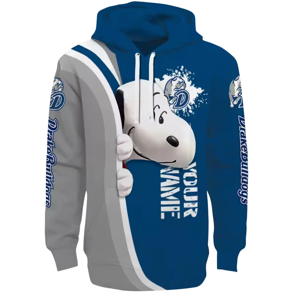 customized drake bulldogs peeking snoopy blue hoodie best selling customized drake bulldogs peeking snoopy blue hoodie best selling