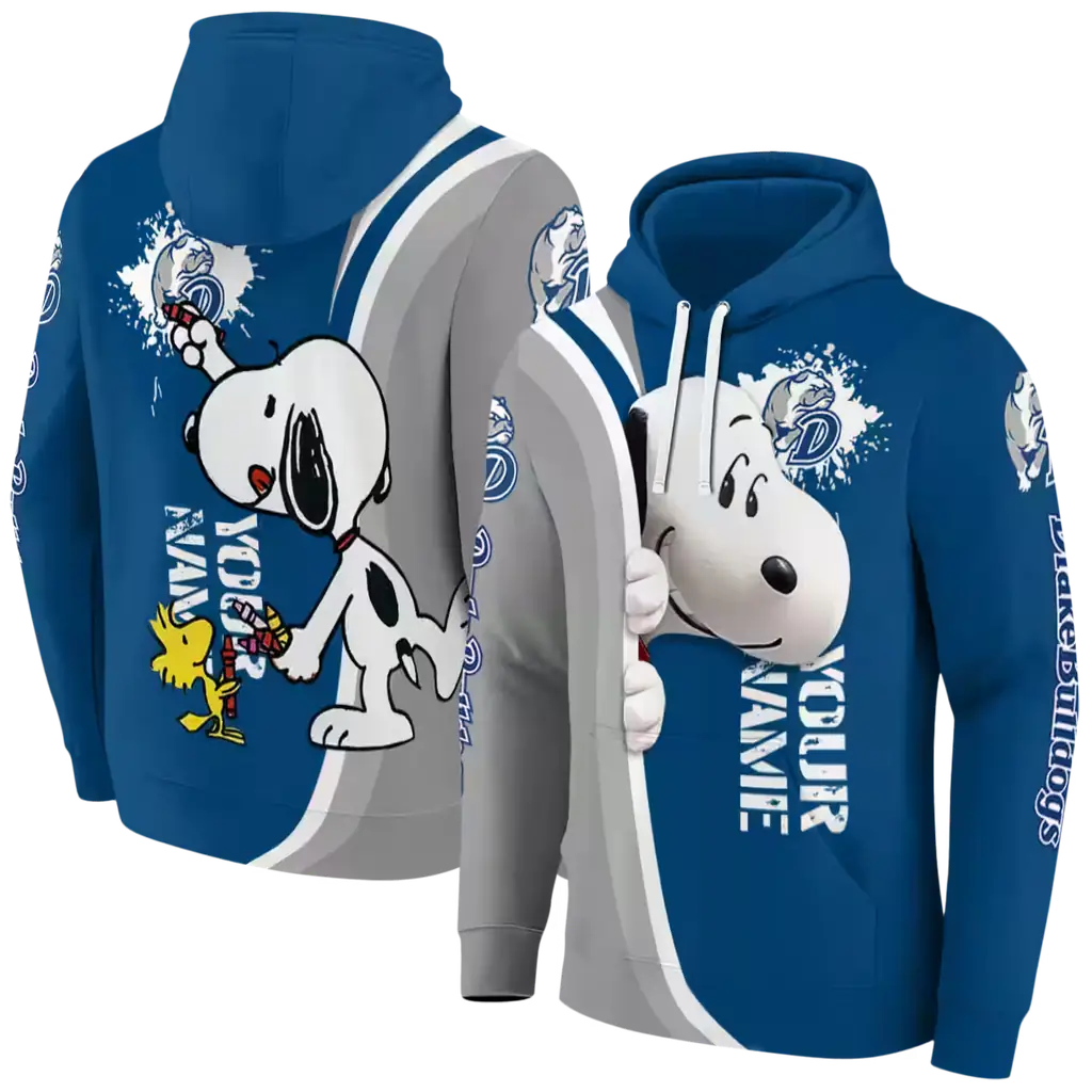 customized drake bulldogs peeking snoopy blue hoodie fashion forward customized drake bulldogs peeking snoopy blue hoodie fashion forward