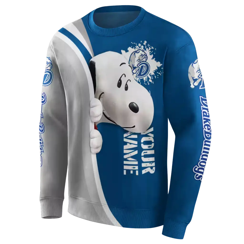 customized drake bulldogs peeking snoopy blue hoodie new arrival customized drake bulldogs peeking snoopy blue hoodie new arrival