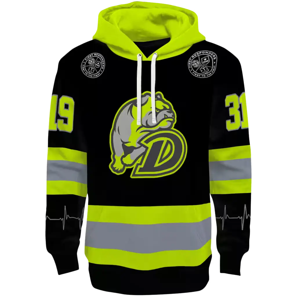 customized drake bulldogs safety motif black neon green hoodie best selling customized drake bulldogs safety motif black neon green hoodie best selling