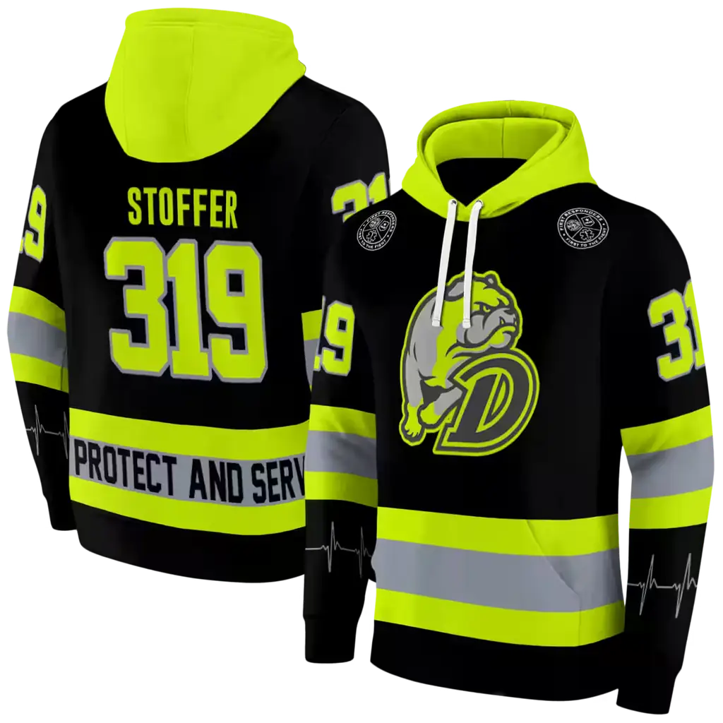 customized drake bulldogs safety motif black neon green hoodie fashion forward customized drake bulldogs safety motif black neon green hoodie fashion forward