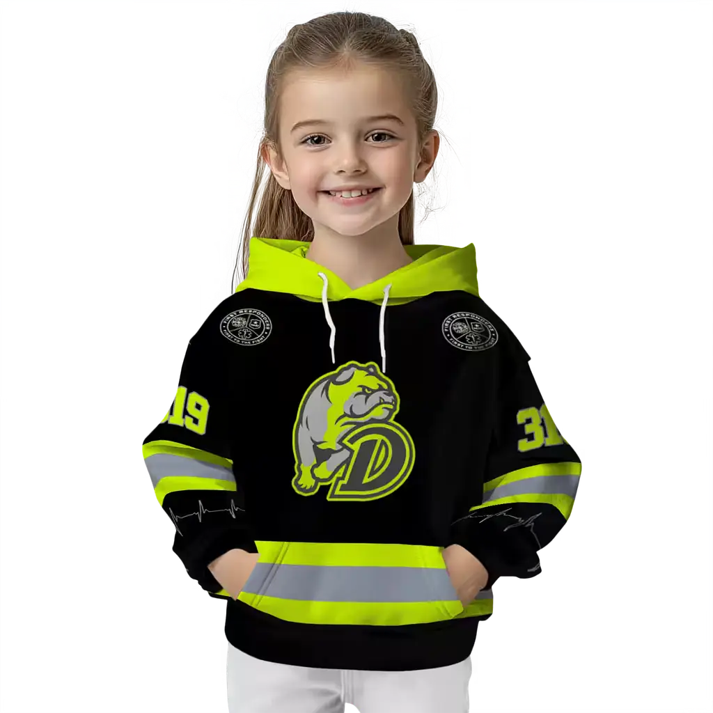 customized drake bulldogs safety motif black neon green hoodie top rated customized drake bulldogs safety motif black neon green hoodie top rated