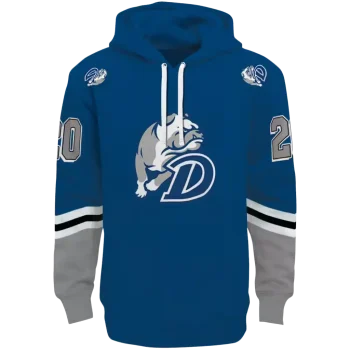 customized drake bulldogs striped sleeves blue hoodie best selling