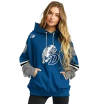 customized drake bulldogs striped sleeves blue hoodie best selling