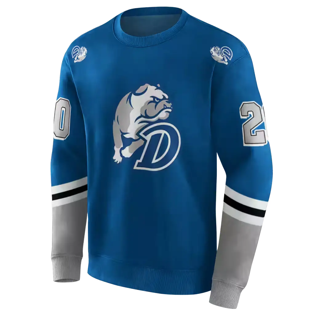 customized drake bulldogs striped sleeves blue hoodie new arrival customized drake bulldogs striped sleeves blue hoodie new arrival