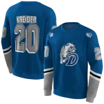 customized drake bulldogs striped sleeves blue hoodie best selling