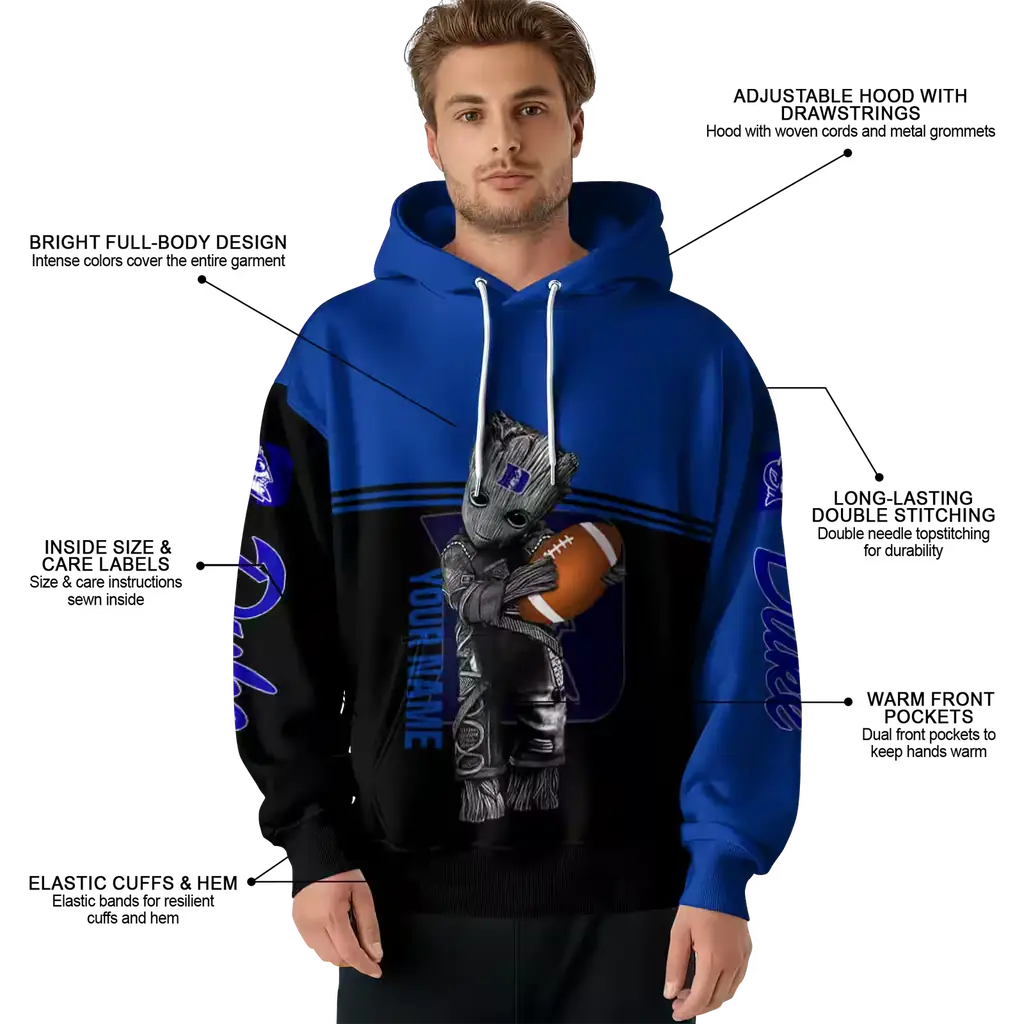 customized duke blue devils baby groot blue black hoodie latest model customized duke blue devils baby groot blue black hoodie latest model