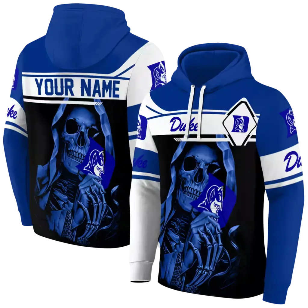 customized duke blue devils grim reaper blue black hoodie fashion forward customized duke blue devils grim reaper blue black hoodie fashion forward