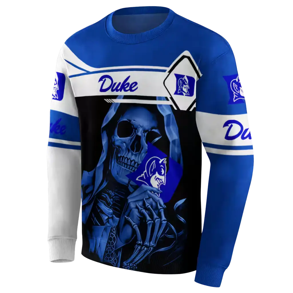 customized duke blue devils grim reaper blue black hoodie new arrival customized duke blue devils grim reaper blue black hoodie new arrival