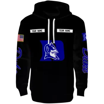 customized duke blue devils punisher skull black hoodie best selling