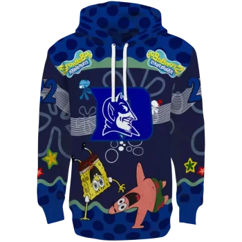 customized duke blue devils spongebob patrick star blue navy hoodie best selling