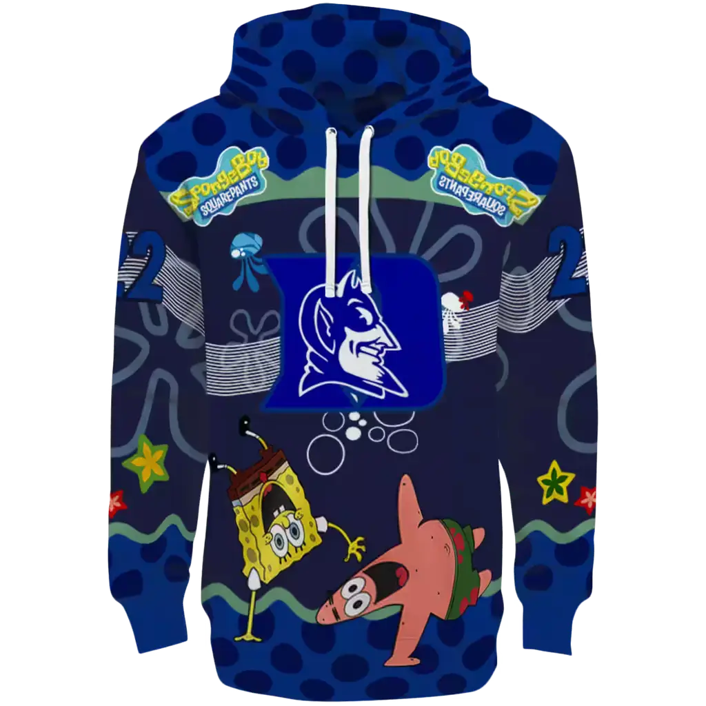 customized duke blue devils spongebob patrick star blue navy hoodie best selling customized duke blue devils spongebob patrick star blue navy hoodie best selling