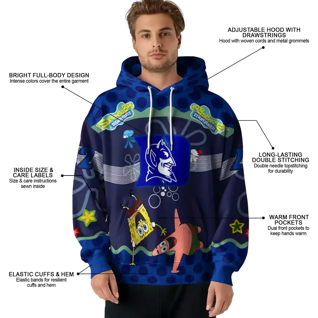 customized duke blue devils spongebob patrick star blue navy hoodie latest model customized duke blue devils spongebob patrick star blue navy hoodie latest model