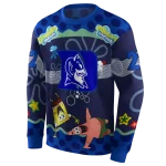 customized duke blue devils spongebob patrick star blue navy hoodie best selling