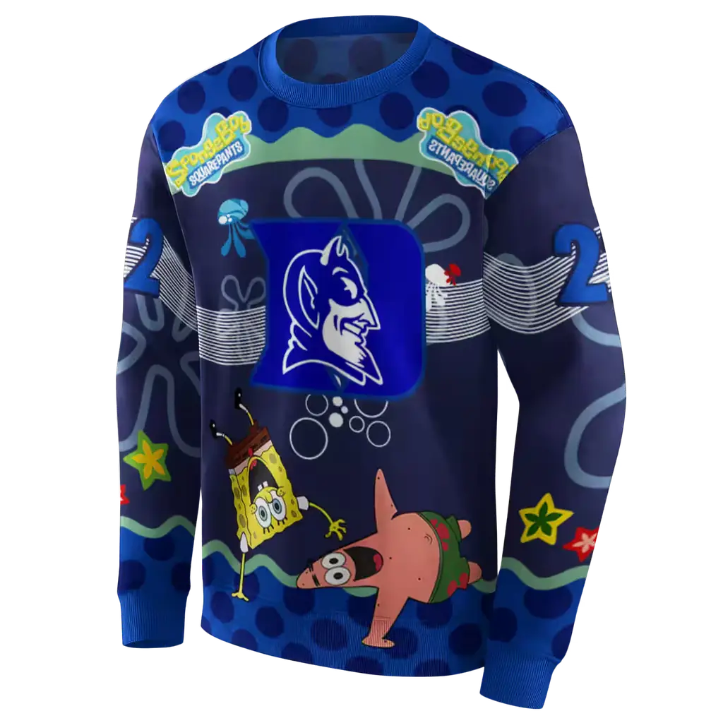 customized duke blue devils spongebob patrick star blue navy hoodie new arrival customized duke blue devils spongebob patrick star blue navy hoodie new arrival