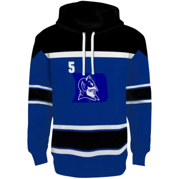 customized duke blue devils striped pattern blue hoodie best selling
