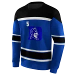 customized duke blue devils striped pattern blue hoodie best selling