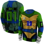 customized duke blue devils superhero armor blue green hoodie best selling