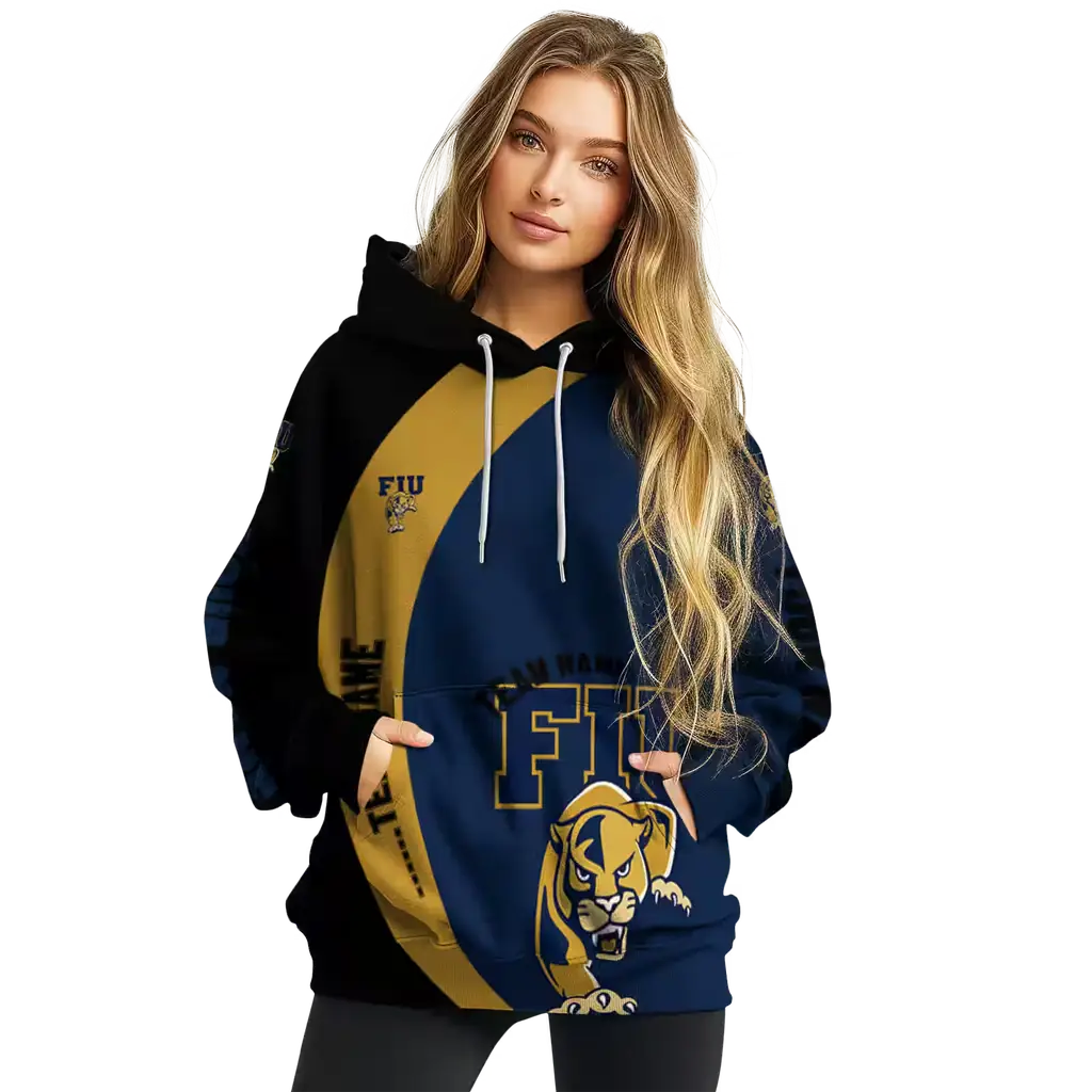 customized fiu panthers minimalist design blue black hoodie high quality customized fiu panthers minimalist design blue black hoodie high quality