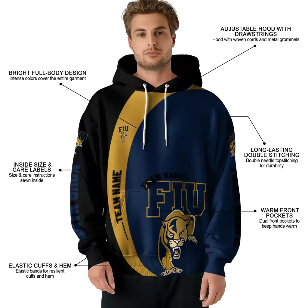 customized fiu panthers minimalist design blue black hoodie latest model customized fiu panthers minimalist design blue black hoodie latest model