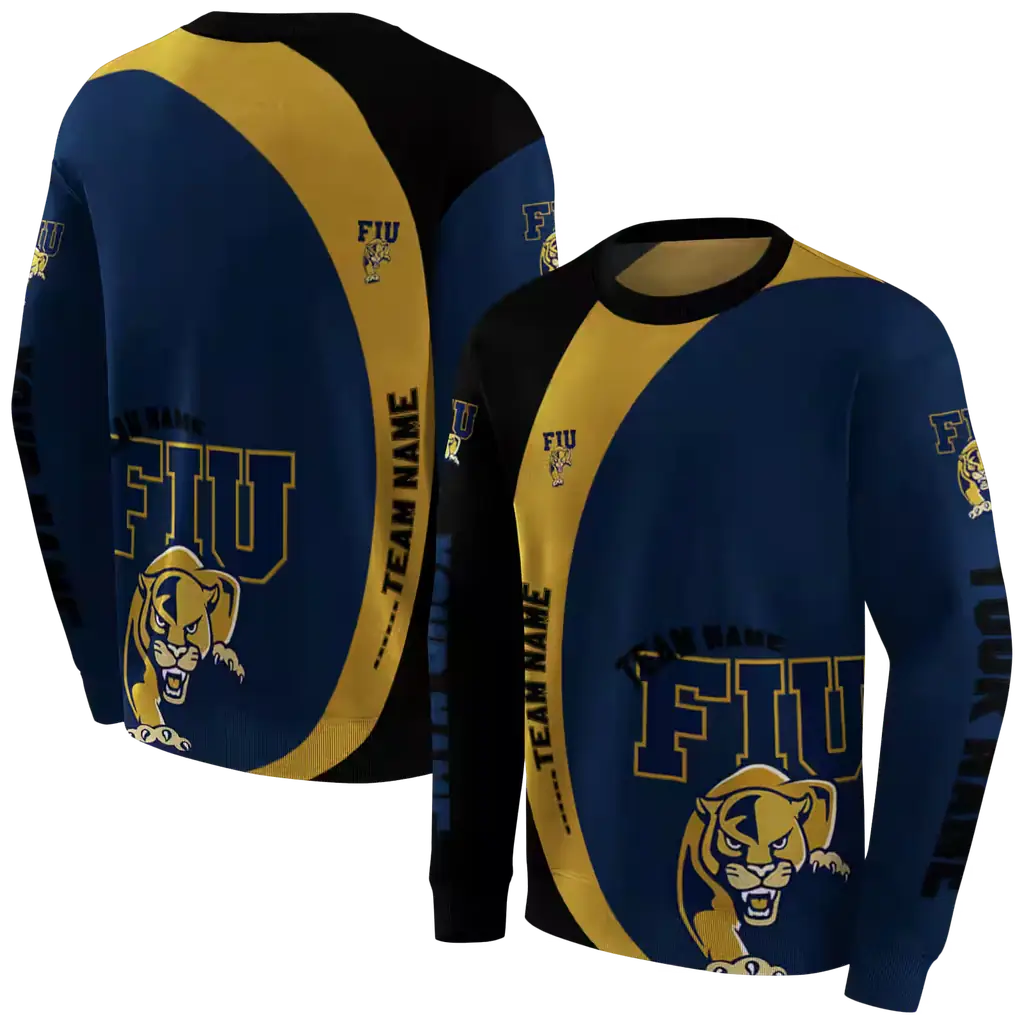 customized fiu panthers minimalist design blue black hoodie premium grade customized fiu panthers minimalist design blue black hoodie premium grade