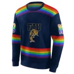 customized fiu panthers rainbow stripes blue hoodie best selling