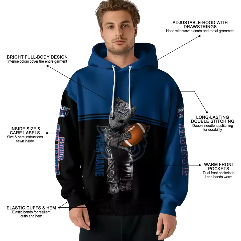 customized florida atlantic owls baby groot blue black hoodie latest model customized florida atlantic owls baby groot blue black hoodie latest model