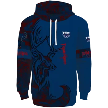 customized florida atlantic owls deer silhouette blue hoodie best selling