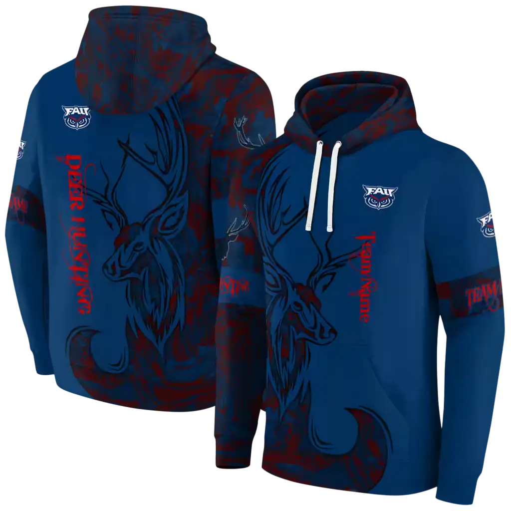 customized florida atlantic owls deer silhouette blue hoodie fashion forward customized florida atlantic owls deer silhouette blue hoodie fashion forward