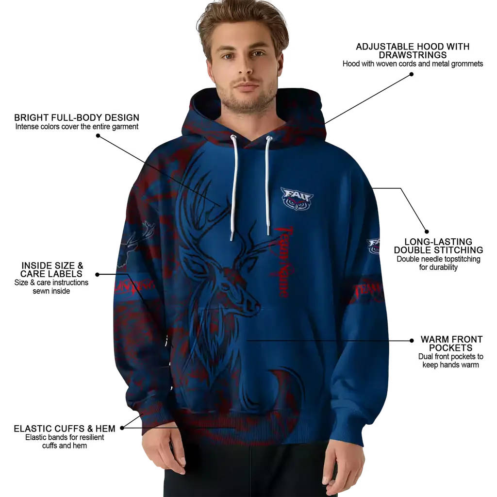 customized florida atlantic owls deer silhouette blue hoodie latest model customized florida atlantic owls deer silhouette blue hoodie latest model