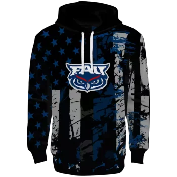 customized florida atlantic owls distressed flag blue black hoodie best selling