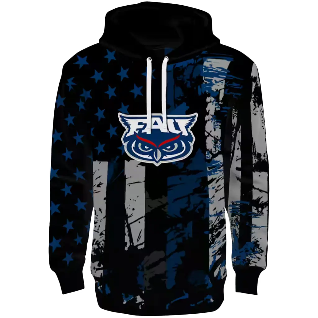customized florida atlantic owls distressed flag blue black hoodie best selling customized florida atlantic owls distressed flag blue black hoodie best selling
