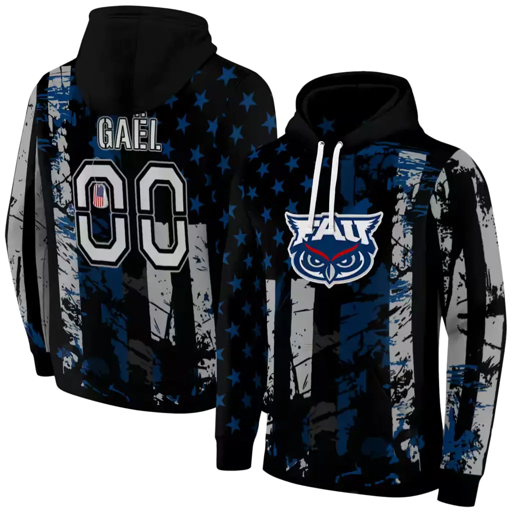 customized florida atlantic owls distressed flag blue black hoodie fashion forward customized florida atlantic owls distressed flag blue black hoodie fashion forward