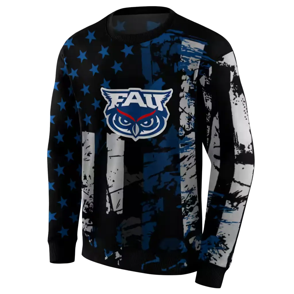 customized florida atlantic owls distressed flag blue black hoodie new arrival customized florida atlantic owls distressed flag blue black hoodie new arrival