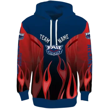 customized florida atlantic owls flame design blue hoodie best selling