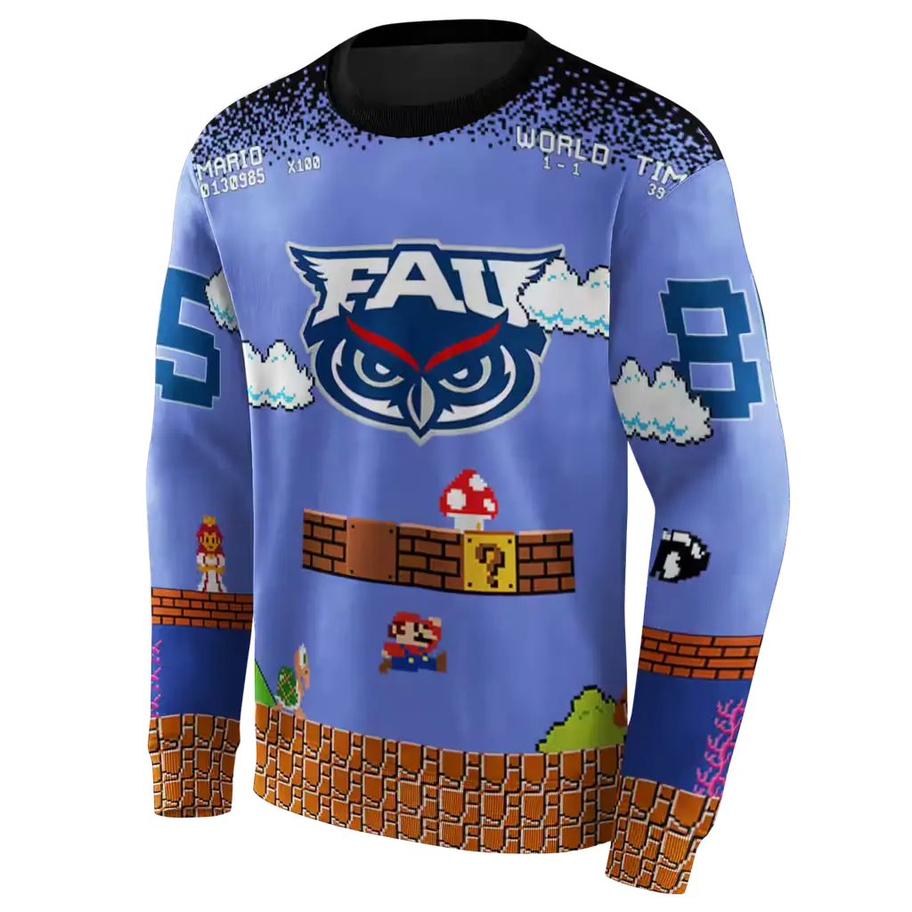 customized florida atlantic owls mario blue black hoodie new arrival customized florida atlantic owls mario blue black hoodie new arrival