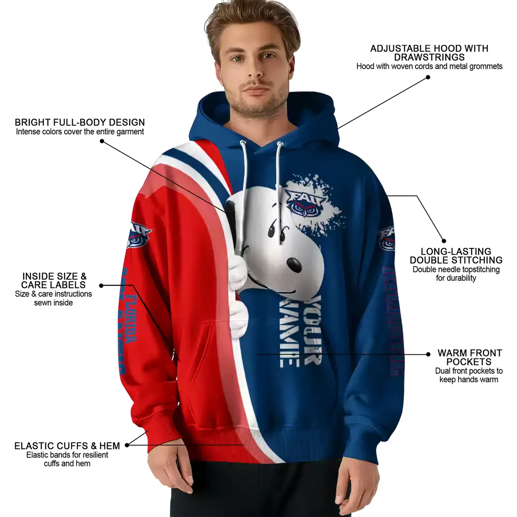 customized florida atlantic owls peeking snoopy blue hoodie latest model customized florida atlantic owls peeking snoopy blue hoodie latest model