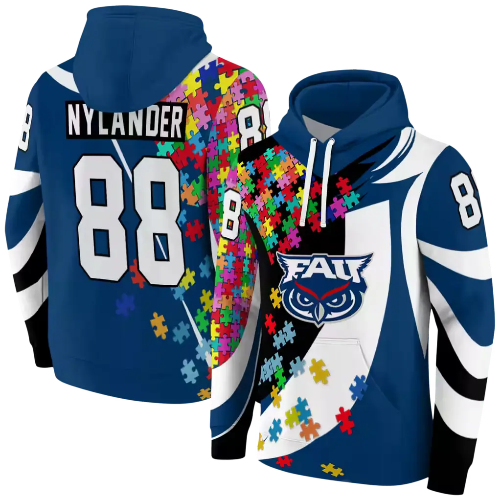 customized florida atlantic owls puzzle pieces blue hoodie fashion forward customized florida atlantic owls puzzle pieces blue hoodie fashion forward