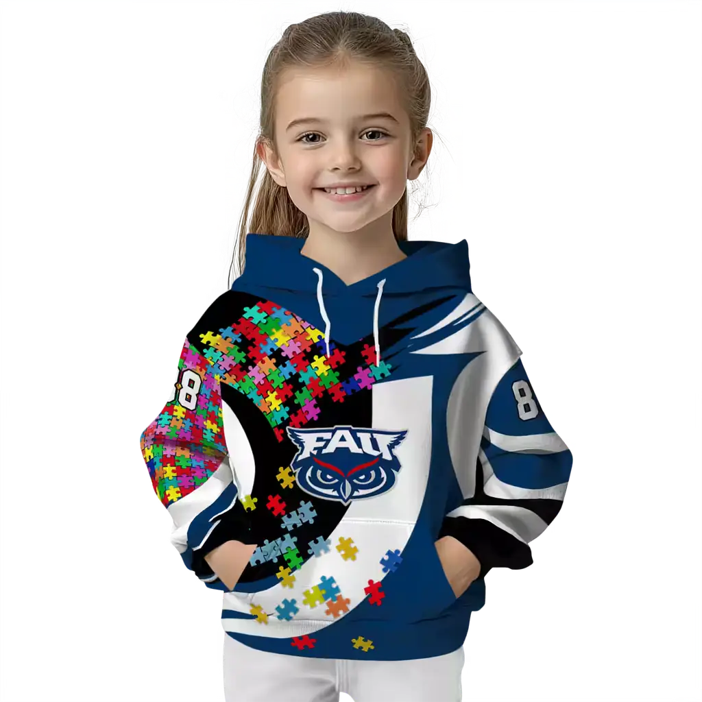 customized florida atlantic owls puzzle pieces blue hoodie top rated customized florida atlantic owls puzzle pieces blue hoodie top rated