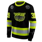 customized florida atlantic owls safety motif black neon green hoodie best selling