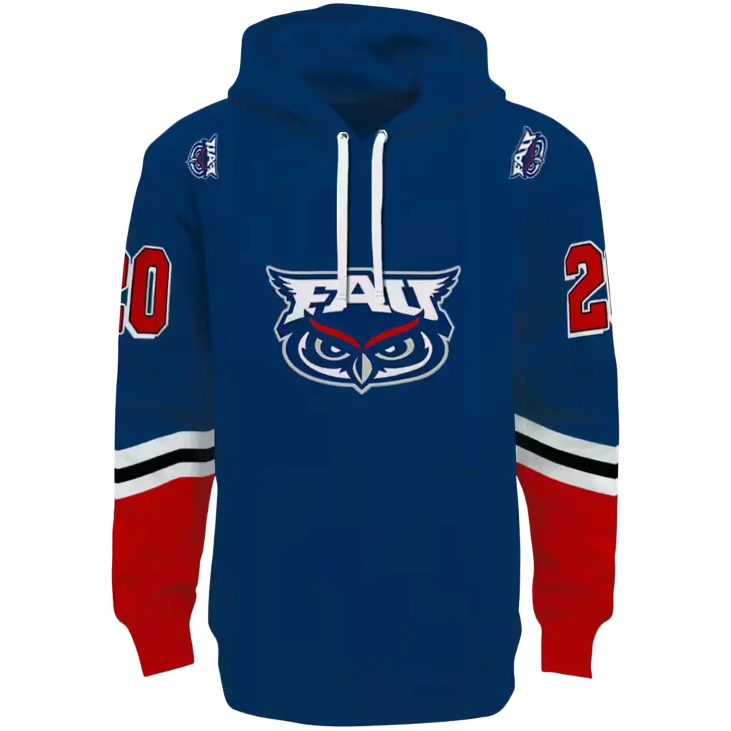 customized florida atlantic owls striped sleeves blue hoodie best selling customized florida atlantic owls striped sleeves blue hoodie best selling