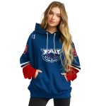 customized florida atlantic owls striped sleeves blue hoodie best selling