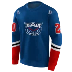 customized florida atlantic owls striped sleeves blue hoodie best selling