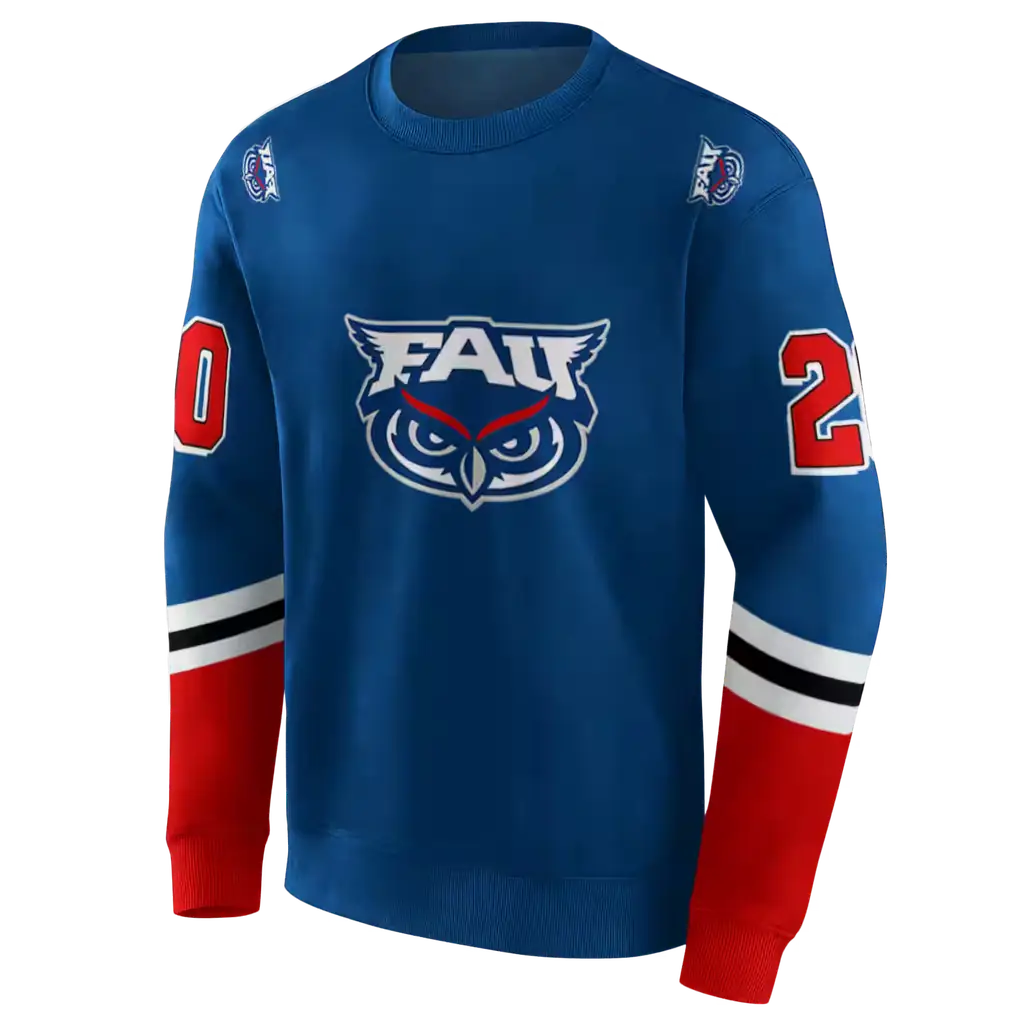 customized florida atlantic owls striped sleeves blue hoodie new arrival customized florida atlantic owls striped sleeves blue hoodie new arrival