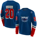 customized florida atlantic owls striped sleeves blue hoodie best selling