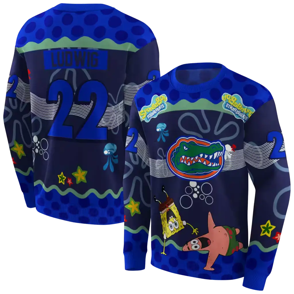 customized florida gators spongebob patrick star blue navy hoodie premium grade customized florida gators spongebob patrick star blue navy hoodie premium grade