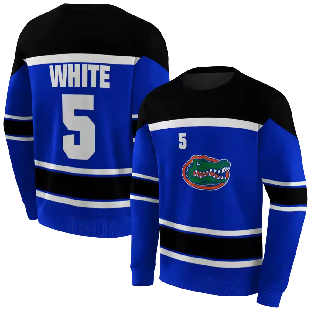 customized florida gators striped pattern blue hoodie premium grade customized florida gators striped pattern blue hoodie premium grade